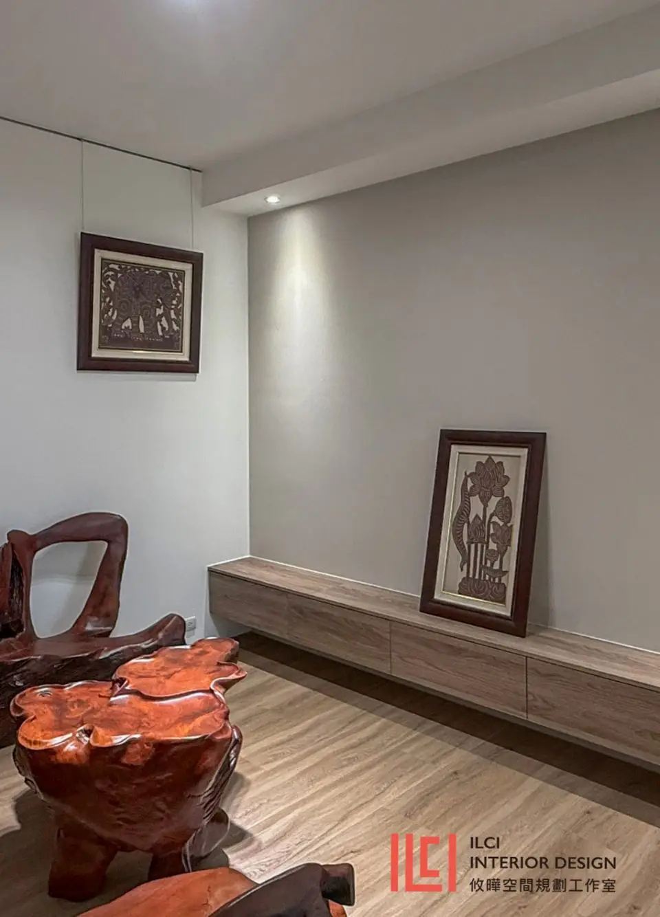 攸曄空間規劃工作室作品：透天新成屋、現代風起居室