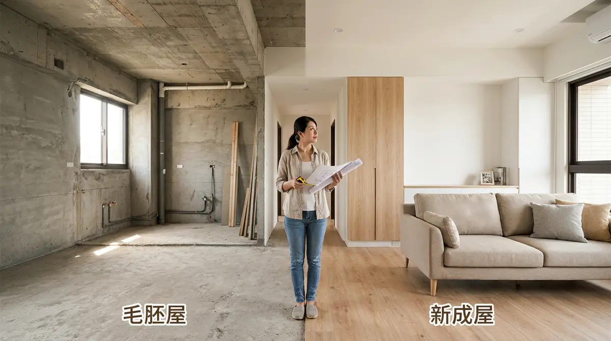 毛胚屋 vs 新成屋裝潢費用差多少?從交屋條件看懂預算與報價|Plans設計圈