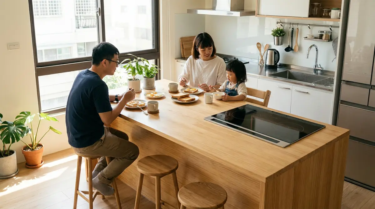 中島可以取代餐桌嗎?從家庭人數、用餐習慣與空間坪數判斷