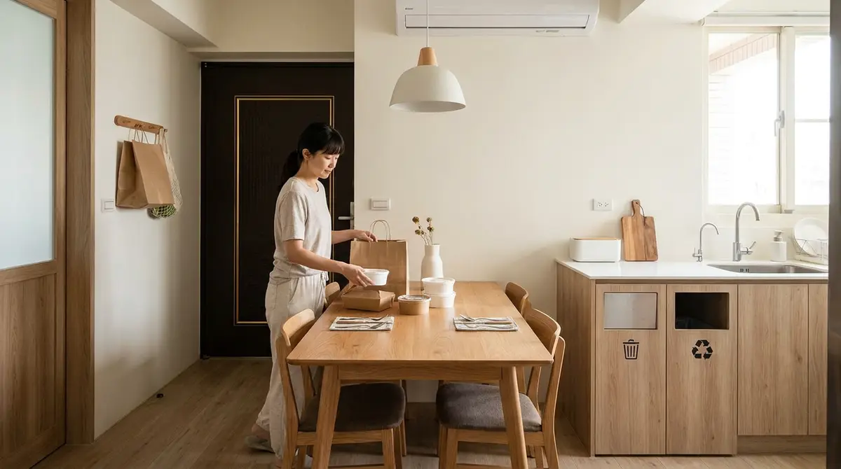 常叫外送的家怎麼設計？玄關取餐、垃圾處理與餐桌配置一次規劃