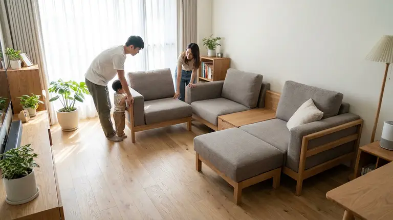 模組沙發適合小家庭嗎？先看客廳放不放得下，再想怎麼拼