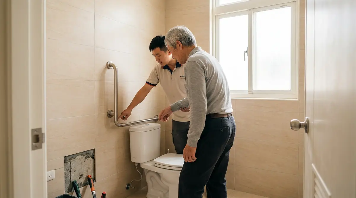 老屋浴室加扶手，牆內要補強嗎？先看牆壁，再決定怎麼裝