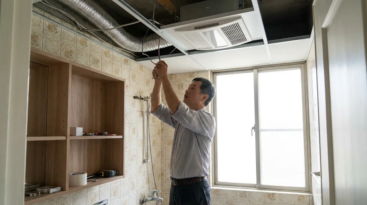 老屋浴室暖風機要預留哪些條件?先確認電線、排風和天花板,才不會裝到一半卡住