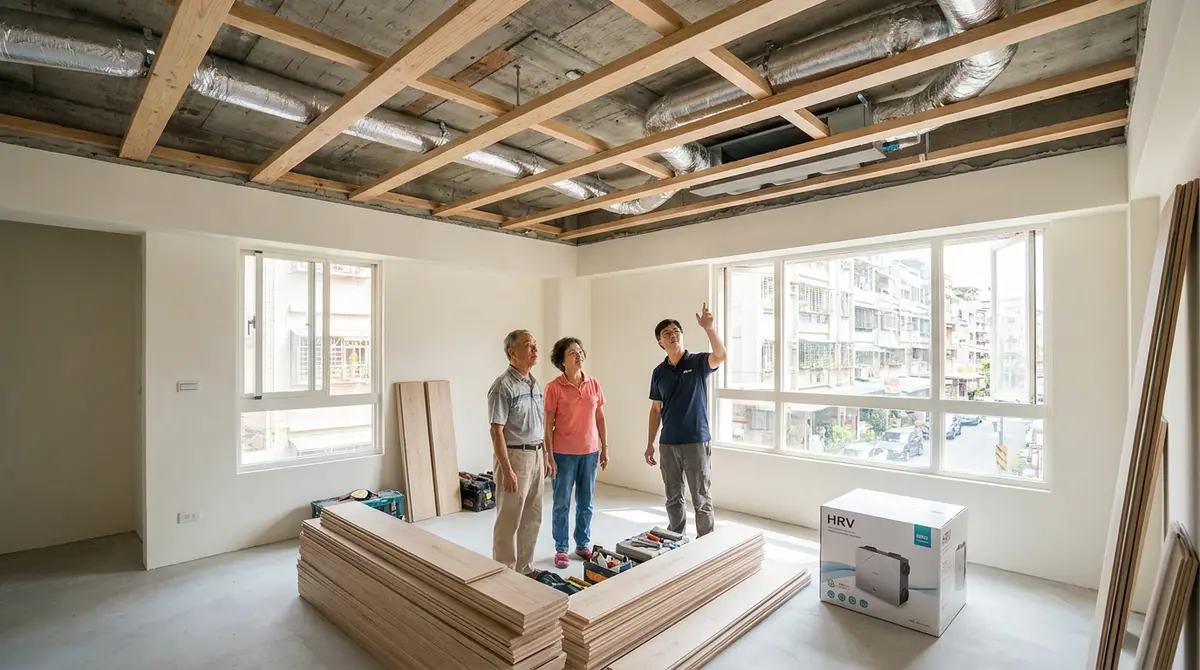 老屋裝全熱交換器需要哪些條件?先看天花板、開孔和管線能不能配合