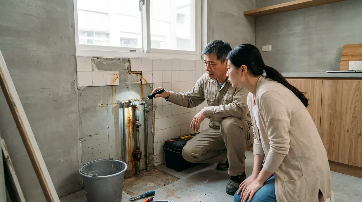 裝修發現管線鏽蝕怎麼辦?老屋給排水更新的判斷與施工順序