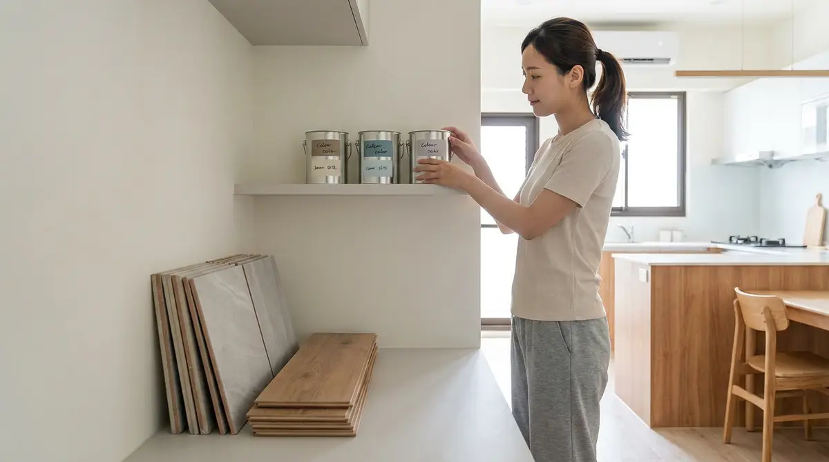 老屋翻新材料剩料要留多少？磁磚、地板、油漆這樣留，不用堆滿家