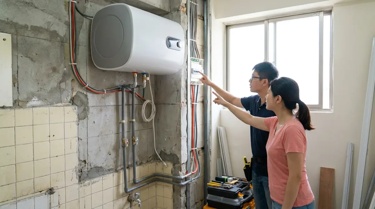 老屋可以改用儲熱式電熱水器嗎?先看電路、牆面,再挑容量