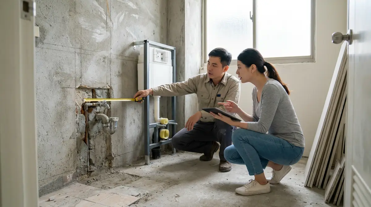 老屋馬桶改壁掛式要注意什麼?先看排水、牆內空間,別急著挑款式