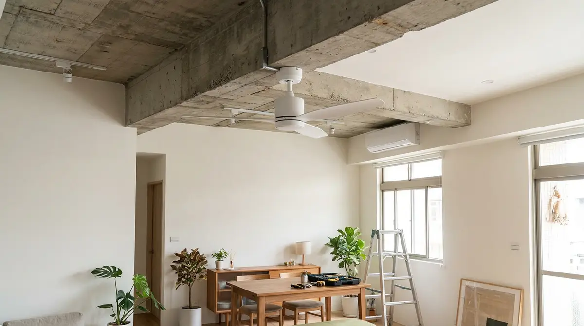 老屋天花板可以裝吊扇嗎？先看固定位置、屋高，別直接鎖在裝潢板上