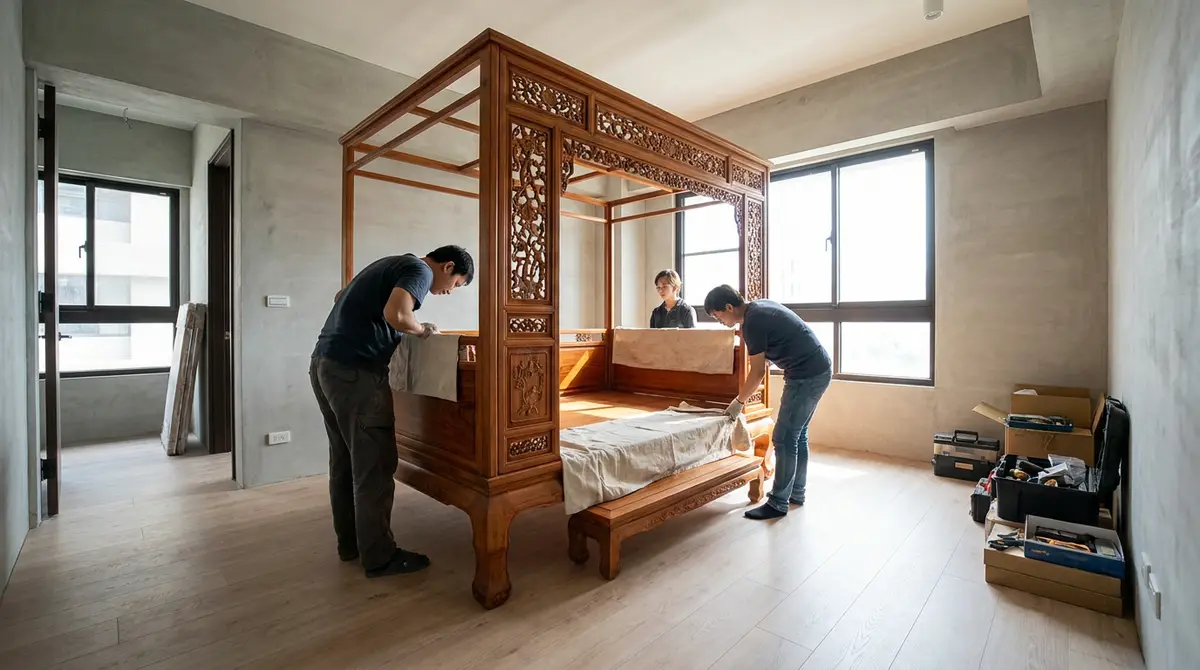 老屋翻新如何保留紅眠床？先別急著拆，從搬運到新房間這樣安排