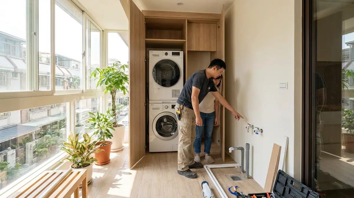 裝修洗衣機可以換位置嗎?給水、排水與陽台配置一次看懂
